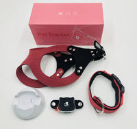 HKM-098643 Smart Pet Location Tracker Collar with GPS ¨C Pink Fabric Design, Includes Charger and Carrier