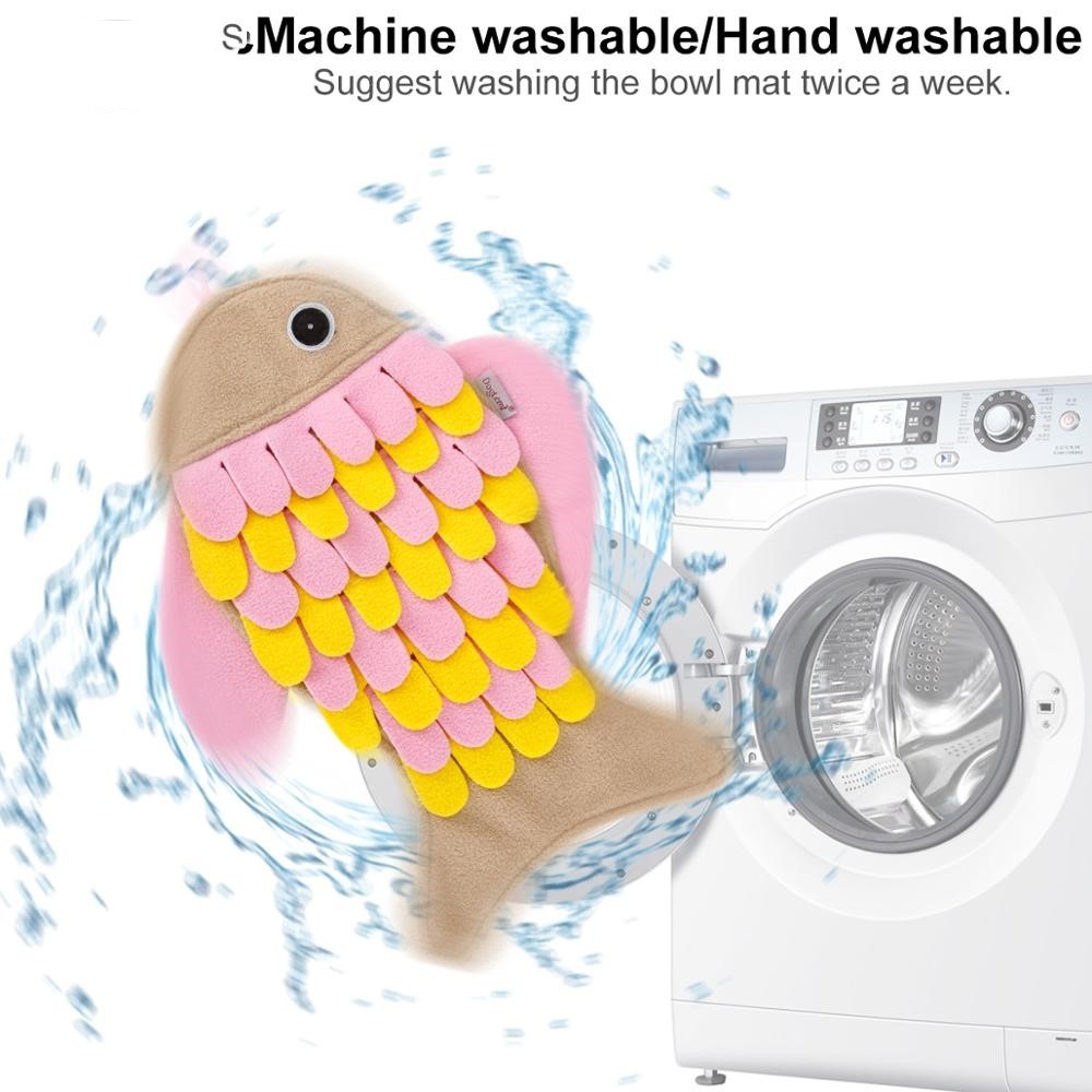 JMT-247754 Fish-Shaped Sniffing Mat for Cats - Interactive Training Toy in Pink, 36x26CM Polar Fleece