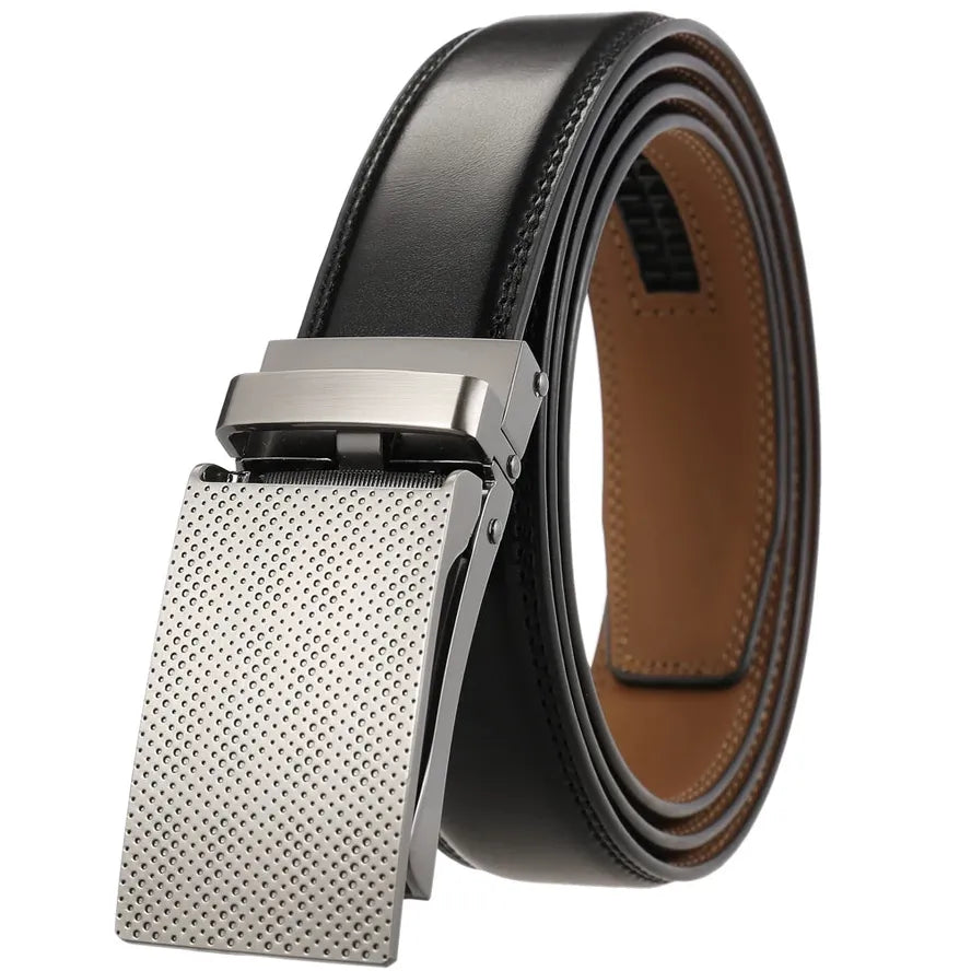 HKM-034579 Automatic Non-Porous Anti-Pull Buckle Belt for Men - Model LY33-2221-2