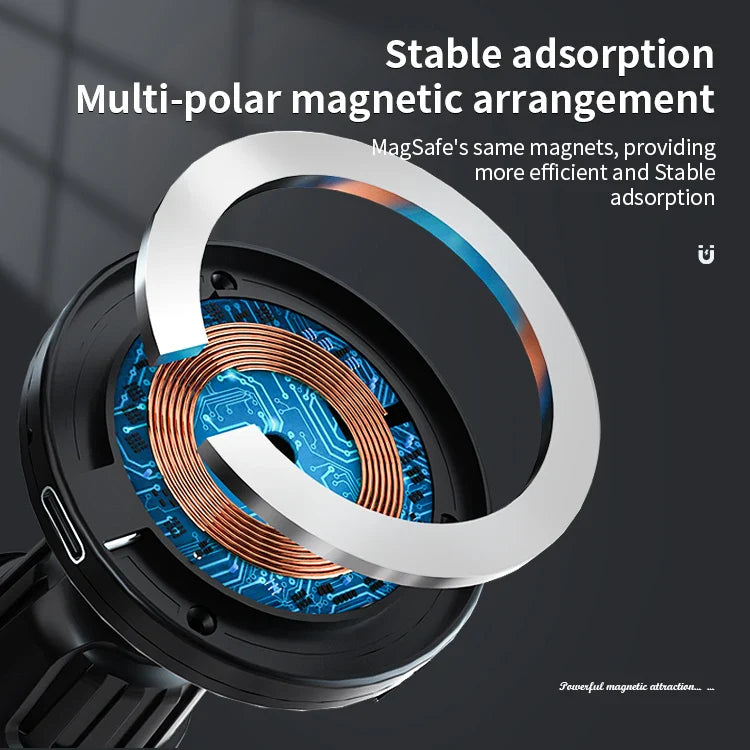 KTX-720595 15W Magnetic Wireless Car Charger - Air Vent Phone Holder with 360-Degree Rotation