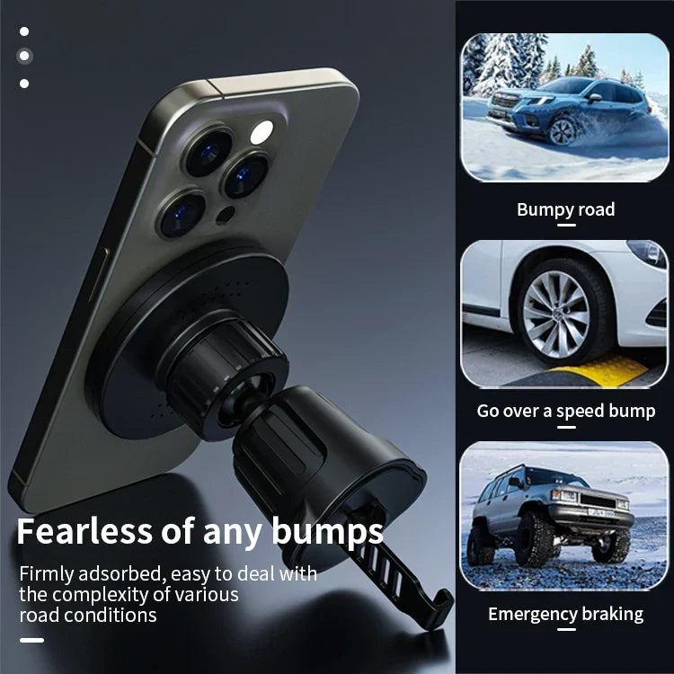 KTX-720595 15W Magnetic Wireless Car Charger - Air Vent Phone Holder with 360-Degree Rotation