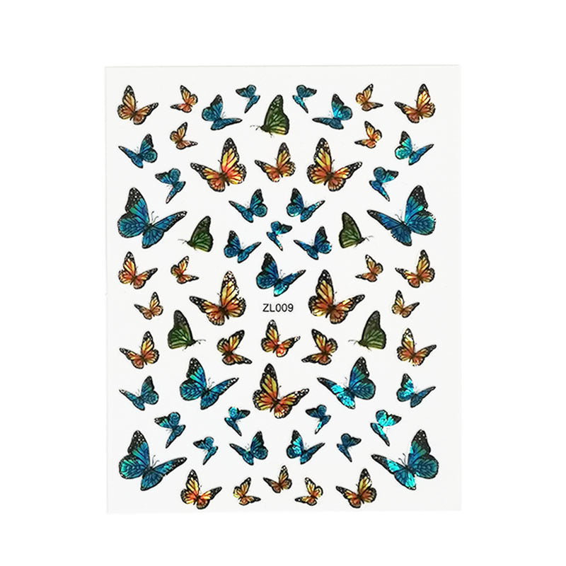 HKM-462483 Holographic Butterfly Nail Art Stickers for Creative Manicure Designs