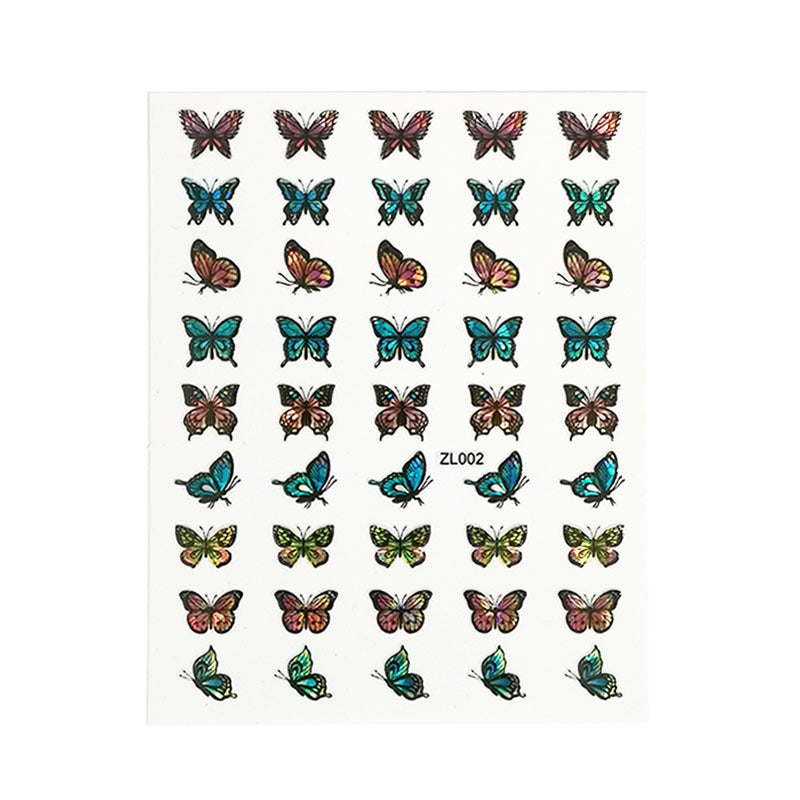 HKM-462483 Holographic Butterfly Nail Art Stickers for Creative Manicure Designs