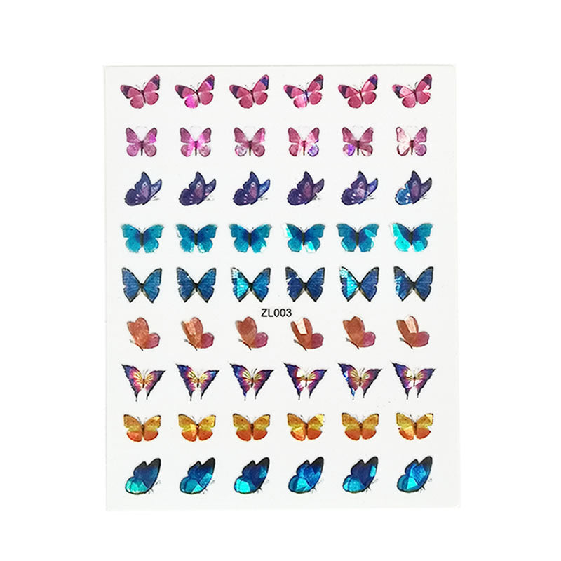 HKM-462483 Holographic Butterfly Nail Art Stickers for Creative Manicure Designs