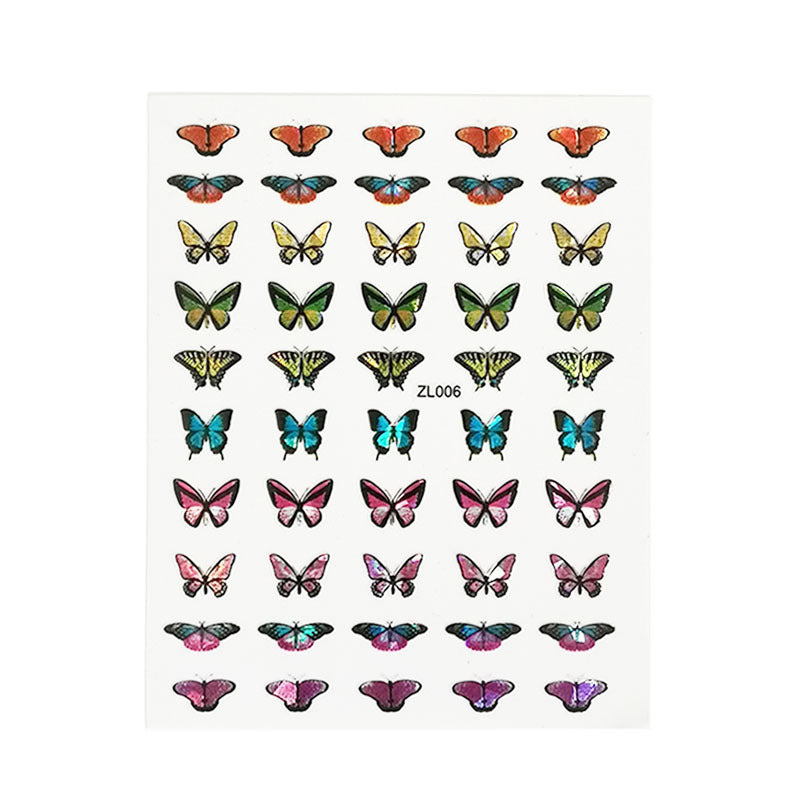 HKM-462483 Holographic Butterfly Nail Art Stickers for Creative Manicure Designs