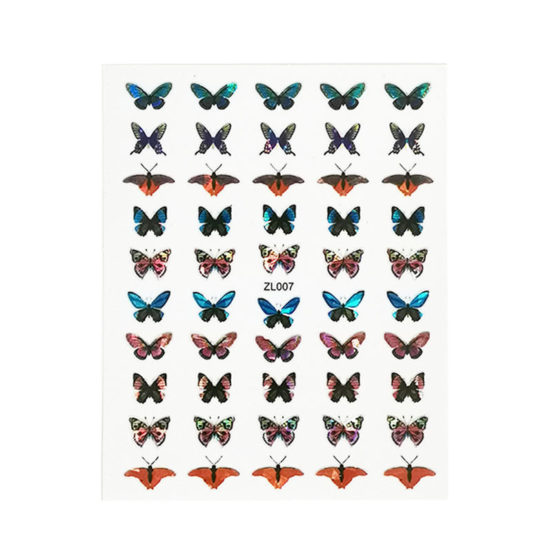 HKM-462483 Holographic Butterfly Nail Art Stickers for Creative Manicure Designs