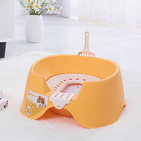 HKM-164307 Spillproof Semi-Enclosed Oversize Cat Litter Pan for Stress-Free Clean-Up