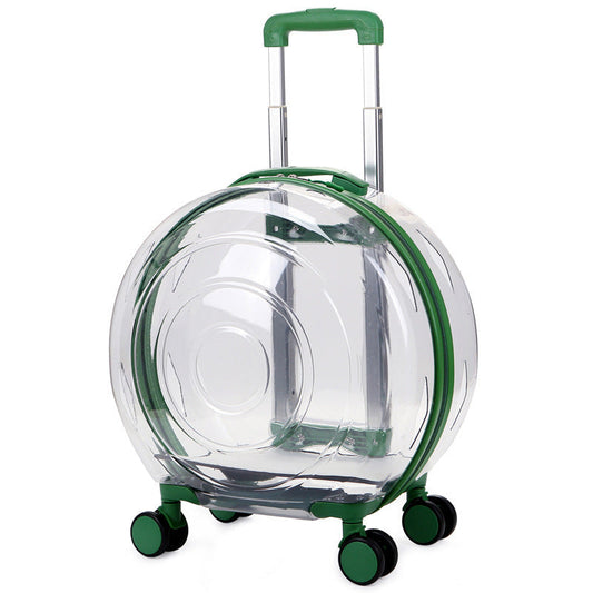 HKM-266067 Transparent Cat Carrier Trolley Bag - Portable and Stylish Pet Travel Solution