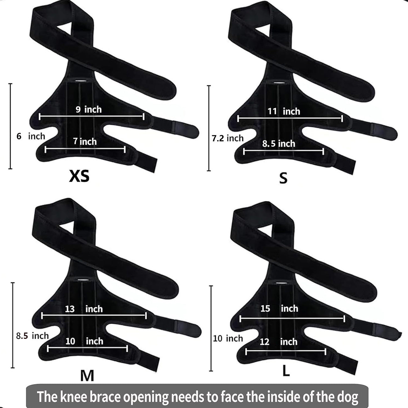 HKM-402387 Dog Rehabilitation Support Belt for Leg Injury Recovery - Black, XS to L Size, Polyester Material