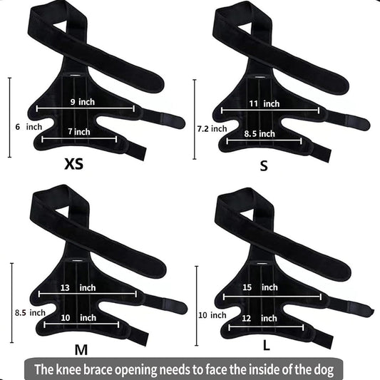 HKM-402387 Dog Rehabilitation Support Belt for Leg Injury Recovery - Black, XS to L Size, Polyester Material