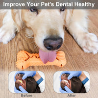 HKM-274643 Durable Bone-Shaped Dog Chew Toy for Aggressive Chewers - Natural Rubber Teeth Cleaning and Gum Massage Tool