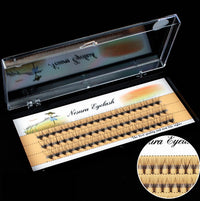 HKM-026195 Handmade Single Cluster False Eyelashes - Various Lengths from 6mm to 14mm, Thick Style, Rayon Material