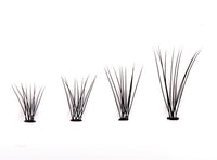 HKM-026195 Handmade Single Cluster False Eyelashes - Various Lengths from 6mm to 14mm, Thick Style, Rayon Material