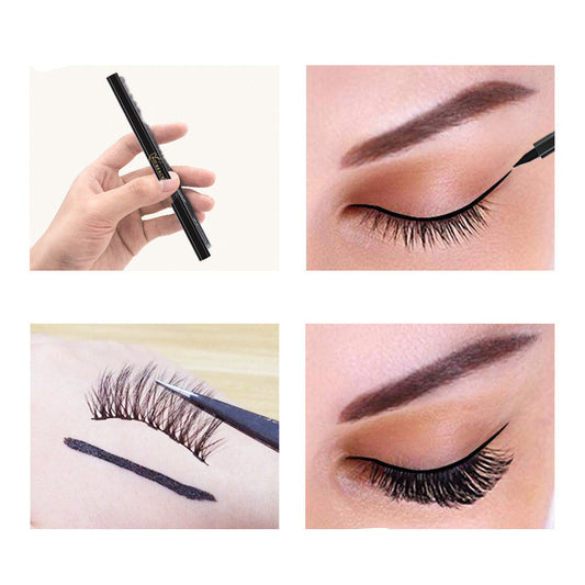 HKM-126483 3-in-1 Self-Adhesive Eyeliner Pen - Black, 10.28g, Convenient and Easy to Use