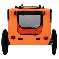 HKM-335699 Heavy-Duty Collapsible Pet Bike Trailer with 16-Inch All-Terrain Wheels and Universal Hitch for Small to Medium Pets