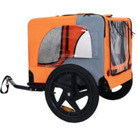 HKM-335699 Heavy-Duty Collapsible Pet Bike Trailer with 16-Inch All-Terrain Wheels and Universal Hitch for Small to Medium Pets