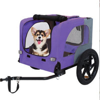 HKM-335699 Heavy-Duty Collapsible Pet Bike Trailer with 16-Inch All-Terrain Wheels and Universal Hitch for Small to Medium Pets