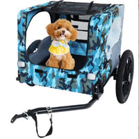 HKM-335699 Heavy-Duty Collapsible Pet Bike Trailer with 16-Inch All-Terrain Wheels and Universal Hitch for Small to Medium Pets
