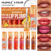 HKM-221651 Lip Plumping Glaze Set with 6 Hydrating Lip Oils and Duckbill Applicators for Instant Volume and Shine