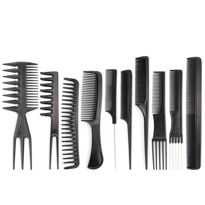 HKM-184787 10-Piece Hairdressing Comb Set for Professional Styling and Salon Use