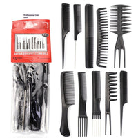 HKM-184787 10-Piece Hairdressing Comb Set for Professional Styling and Salon Use