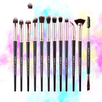 HKM-092563 12-Piece Makeup Brush Set with Wooden Handles for Concealer and Eyeshadow Application