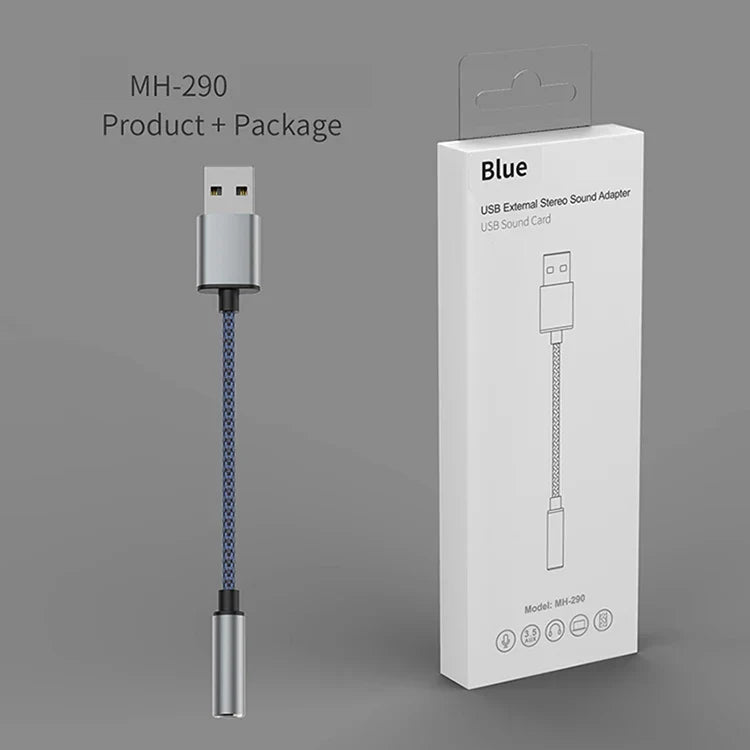 KTX-702483 USB to 3.5mm Audio Jack Adapter for Headsets and PCs, Compatible with Linux and PS4