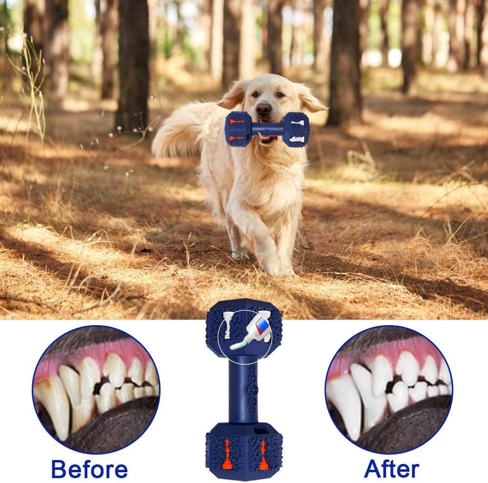 HKM-879123 Durable Food-Grade Rubber Dog Chew Toy with 3D Particles for Dental Health - Suitable for Medium to Large Dogs