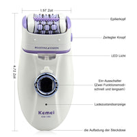HKM-213267 Electric Lady Epilator KM-2668 for Underarm and Heel Hair Removal, Corded Use