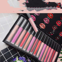 HKM-645331 Long Lasting Waterproof Lipstick Gift Set - 16 Matte Lip Gloss Shades
