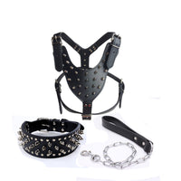 HKM-831379 Three-Piece Dog Safety Harness Set with Collar, Chest Strap, and Leash