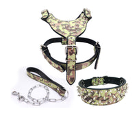 HKM-831379 Three-Piece Dog Safety Harness Set with Collar, Chest Strap, and Leash