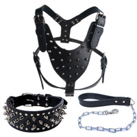 HKM-831379 Three-Piece Dog Safety Harness Set with Collar, Chest Strap, and Leash