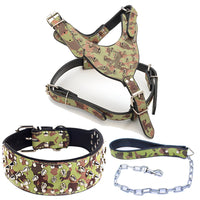 HKM-831379 Three-Piece Dog Safety Harness Set with Collar, Chest Strap, and Leash