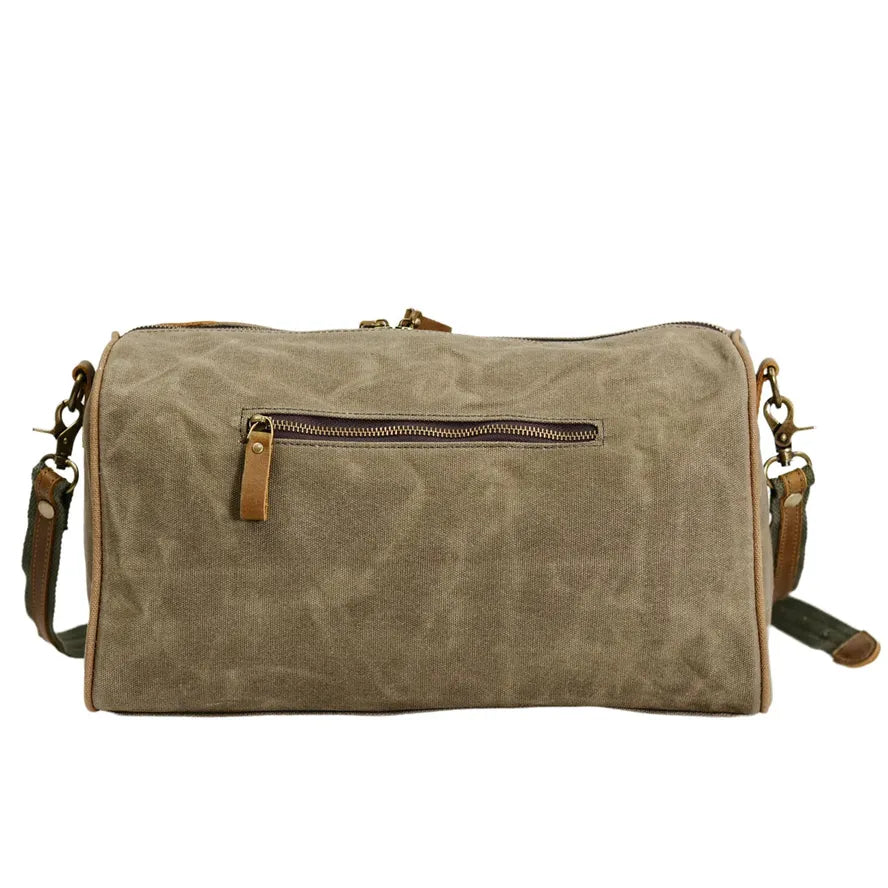 HKM-302035 Waterproof Waxed Canvas Crossbody Bag for Fitness and Travel - Eco-Friendly, Lightweight Design