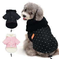 HKM-394899 Padded Hooded Dog Coat for All Sizes - Cotton Material, Casual Style, Available in Black and Pink