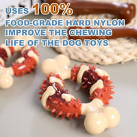 HKM-286163 Pet Molar Chew Toy for Teeth Grinding and Anxiety Relief - Natural Rubber Bone Shape for Dental Health and Chewing Fun