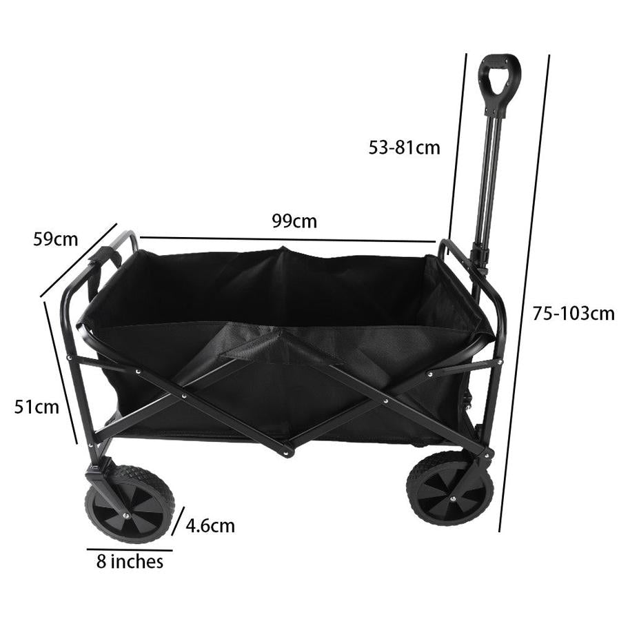 HKM-026003 Heavy Duty Foldable Camping and Garden Trolley Cart with Wheels