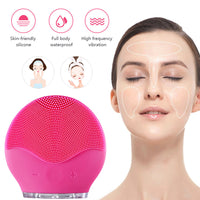 HKM-124371 Mini Electric Waterproof Silicone Facial Cleansing Brush with Sonic Vibration for Deep Pore Cleaning