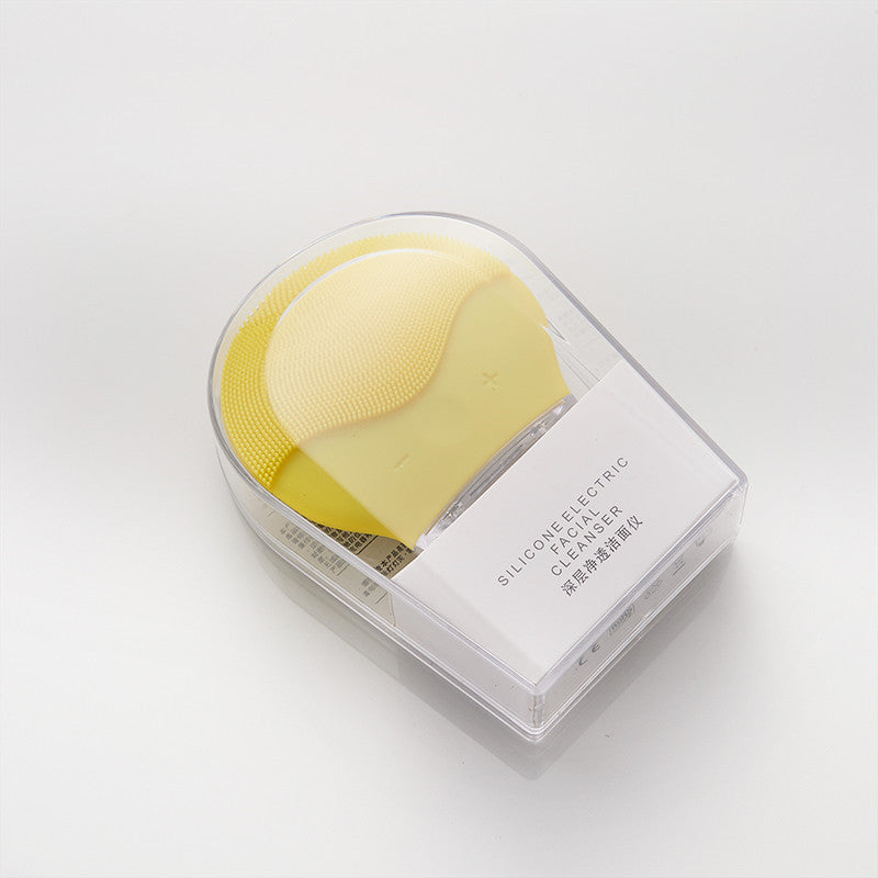 HKM-124371 Mini Electric Waterproof Silicone Facial Cleansing Brush with Sonic Vibration for Deep Pore Cleaning