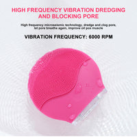 HKM-124371 Mini Electric Waterproof Silicone Facial Cleansing Brush with Sonic Vibration for Deep Pore Cleaning