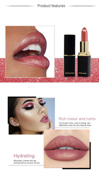 HKM-349267 Temperature Changing Shiny Metallic Lipstick in Pearlescent Gilt Finish