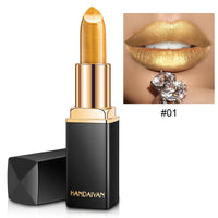 HKM-349267 Temperature Changing Shiny Metallic Lipstick in Pearlescent Gilt Finish