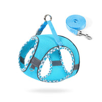 HKM-928531 No-Pull Dog Harness with Leash ¨C Breathable Mesh Step-In Vest for Dogs and Cats, Reflective Design, Quick-Release Buckle, Adjustable Sizes