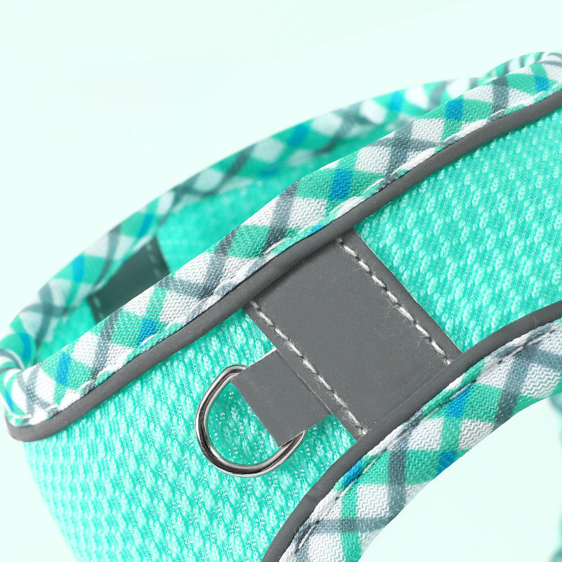 HKM-928531 No-Pull Dog Harness with Leash ¨C Breathable Mesh Step-In Vest for Dogs and Cats, Reflective Design, Quick-Release Buckle, Adjustable Sizes