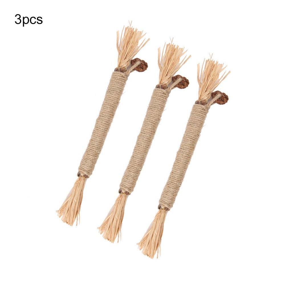 HKM-924563 Natural Silvervine Cat Chew Sticks - 3 Pack for Dental Care and Healthy Play