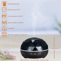 HKM-502291 Ultrasonic Aroma Diffuser with Colorful Night Light and Remote Control, 300ML Capacity, 30ML/H Output, Quiet Operation