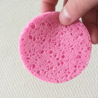 HKM-315347 Round Soft Clean Face Wash Pads – 5pcs of Wood Pulp Cotton, Pink, Φ85×15MM