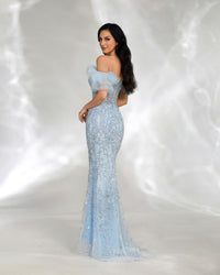 HKM-691923 Blue Elegant Women's Dress EZ25009