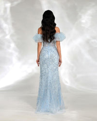 HKM-691923 Blue Elegant Women's Dress EZ25009